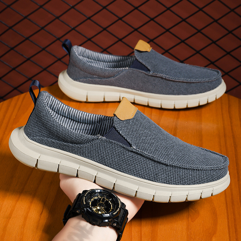 Slip-On Breathable Lightweight Canvas Shoes Men's Deodorant Sports Casual Shoes Dad Driving Shoes Cloth Shoes Large Size Men's Shoes 47