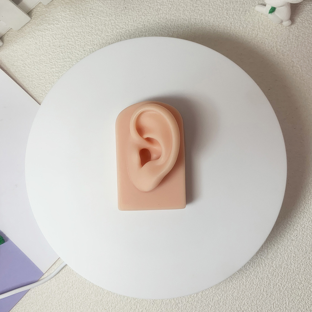 Picture of Silicone Ear Facial Features Model Nose Lip Model Training Posing Tool Nose Nail Tongue Nail Navel Nose Nail Display