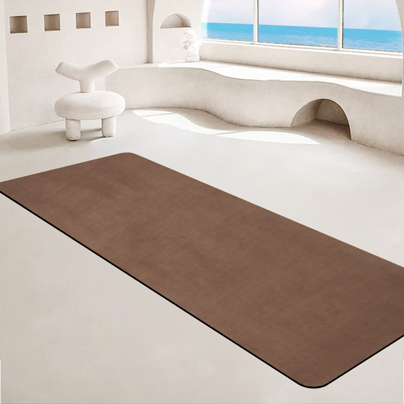 Solid Color Suede Yoga Mat Natural Rubber Non-Slip Professional Fitness Mat Home Shock-Absorbing Silent Thickened Floor Mat