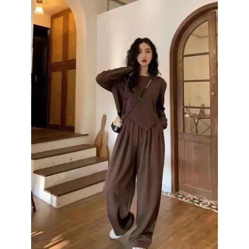 Cotton-like sports suit women's spring and autumn Korean style student loose fashion small casual two-piece running suit