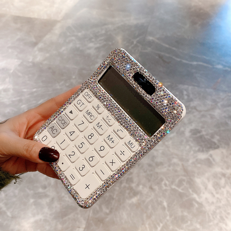 Sticking drill office business stationery gift high-end encrusted drill stationery suit rubber stapler business card case calculator