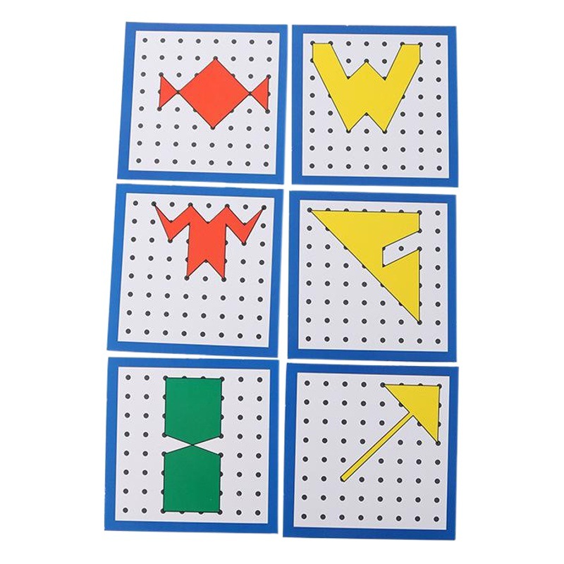 Montessori Teaching Aids Geometric Creative Nail Board Children's Graphics Early Education Toys Children's Educational Mathematics Wooden Nail Board