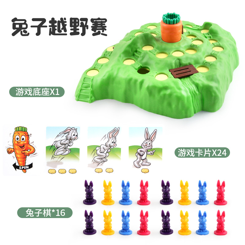 Picture of Board Game Checkers Toy Kids Adventure Trap Defend Turnip Rabbit Cross Country Fun Game Chess