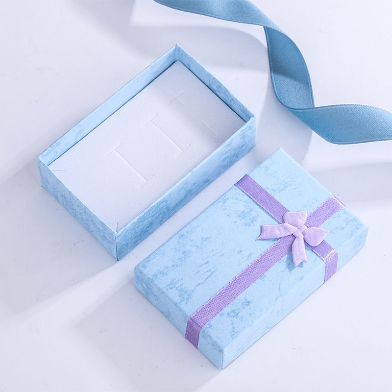 Korean version of simple jewelry box creative bow exquisite packaging earrings necklace jewelry gift box wholesale