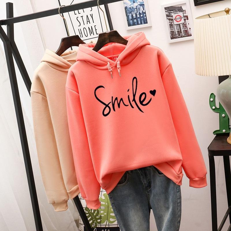 9741#2022 European and American Amazon Turtleneck Simple Crewneck Jacket Long Sleeve Smile Printed Loose Sweater