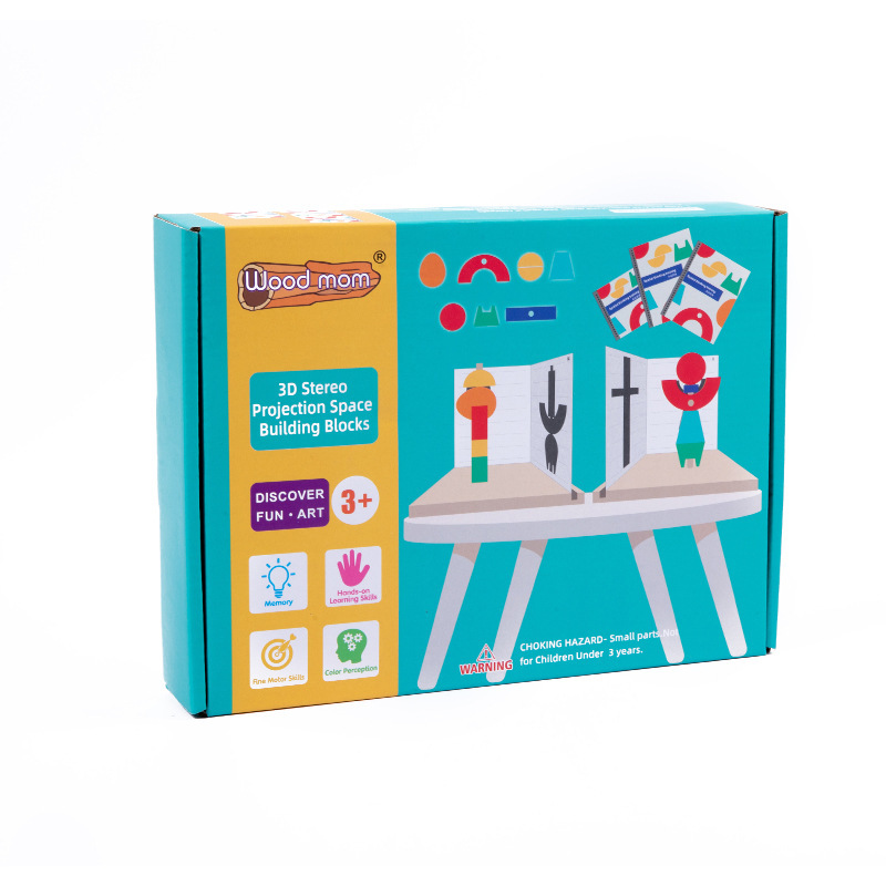 Picture of Children's early education mirror construction three-dimensional projection space building blocks shadow matching educational thinking assembled toys
