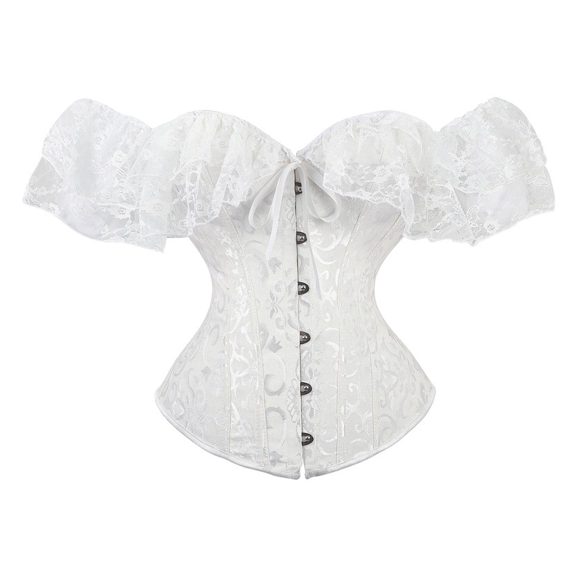 European and American Court Corset Retro One-character Collar Shaper Corset Corset Chest Shaper Black Women's Foreign Trade