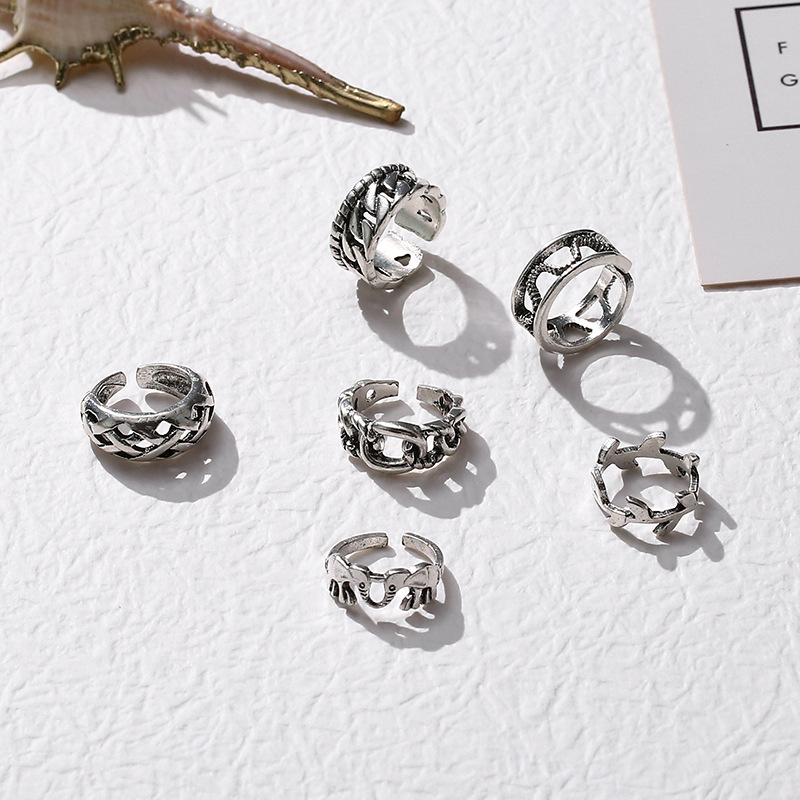 Picture of 2023 European and American cross-border new beach turtle ring retro hollow petal opening adjustable foot ring female wholesale