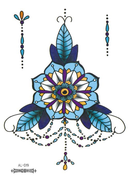 Picture of Cross-border New Waterproof Chest Tattoo Sticker Original Big Figure Sexy Flower Arm Tattoo Sticker Disposable Tattoo Sticker