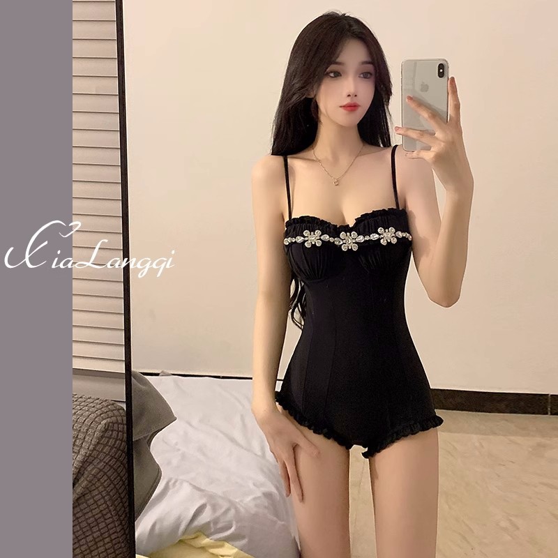 Swimsuit Women's High-end 2022 New One-piece Sexy Backless Conservative Skirt Small Chest Gathering Hot Spring Swimsuit