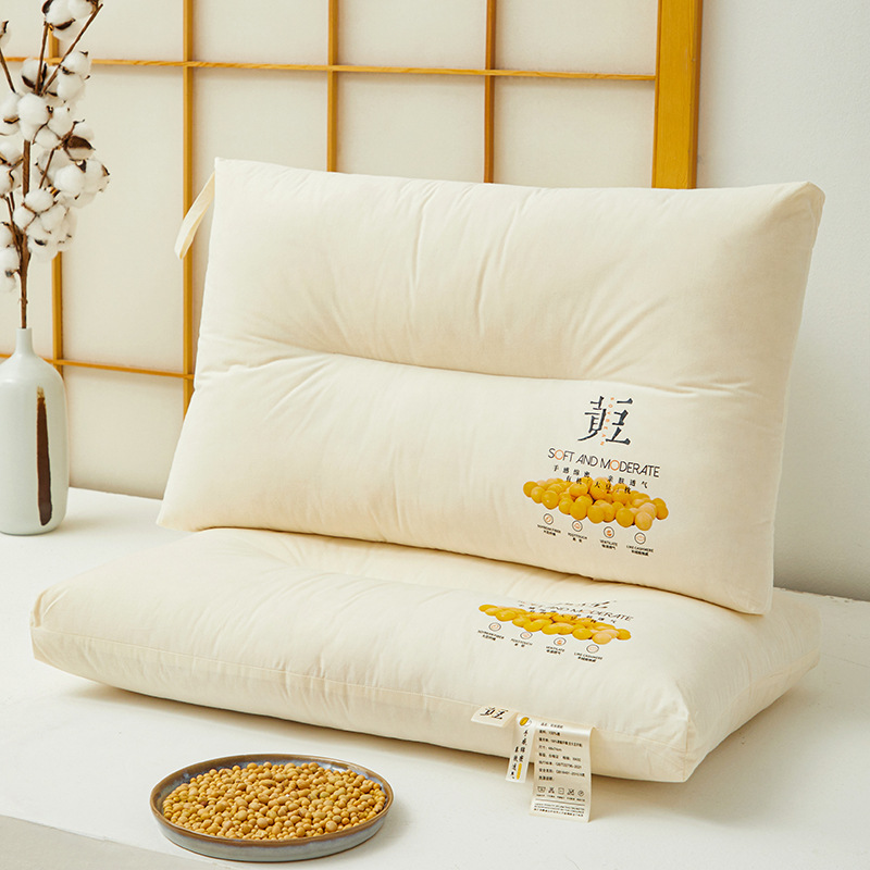 Picture of [Cost-effective soybean pillow] Class A cotton pure cotton soybean fiber pillow neck pillow core adult soybean pillow