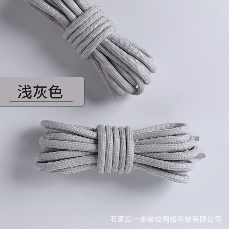 Picture of Wild elephant wholesale coconut shoelace outdoor hiking boots sports basketball shoes black and white color bold round shoelace rope a pair