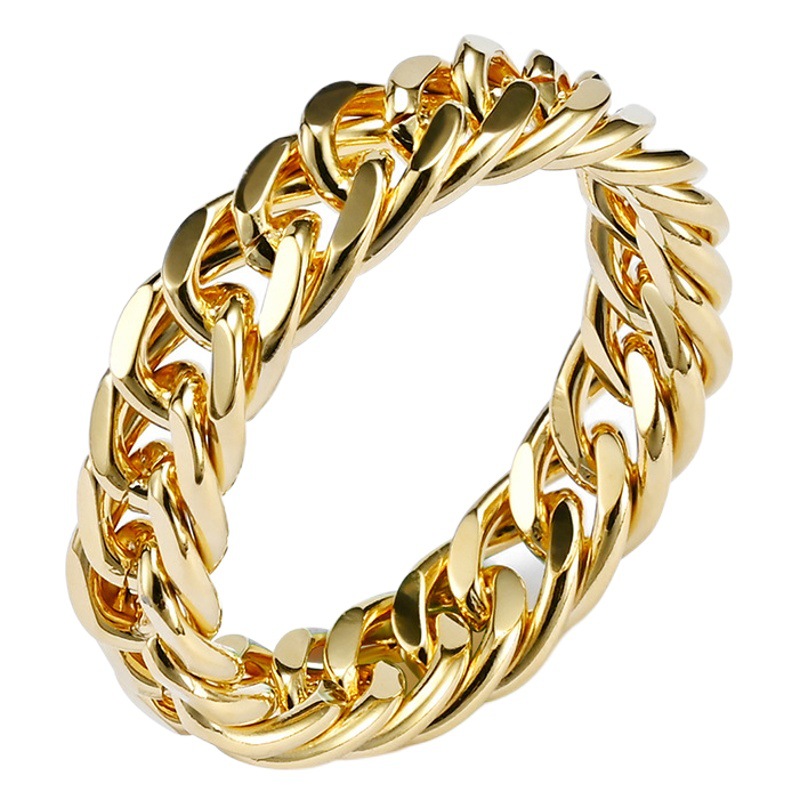 European and American Cold Style Double-Woven Cuban Chain Ring Genderless Unisex Niche Personalized Hand Jewelry Supply Manufacturer