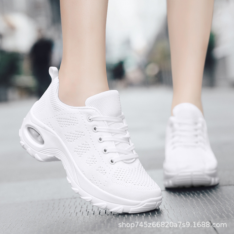 Picture of White Dance Shoes Dancing Shoes Square Dancers Soft Sole Running sneaker Lightweight Air Cushion Ghost Step Dancing Shoes New