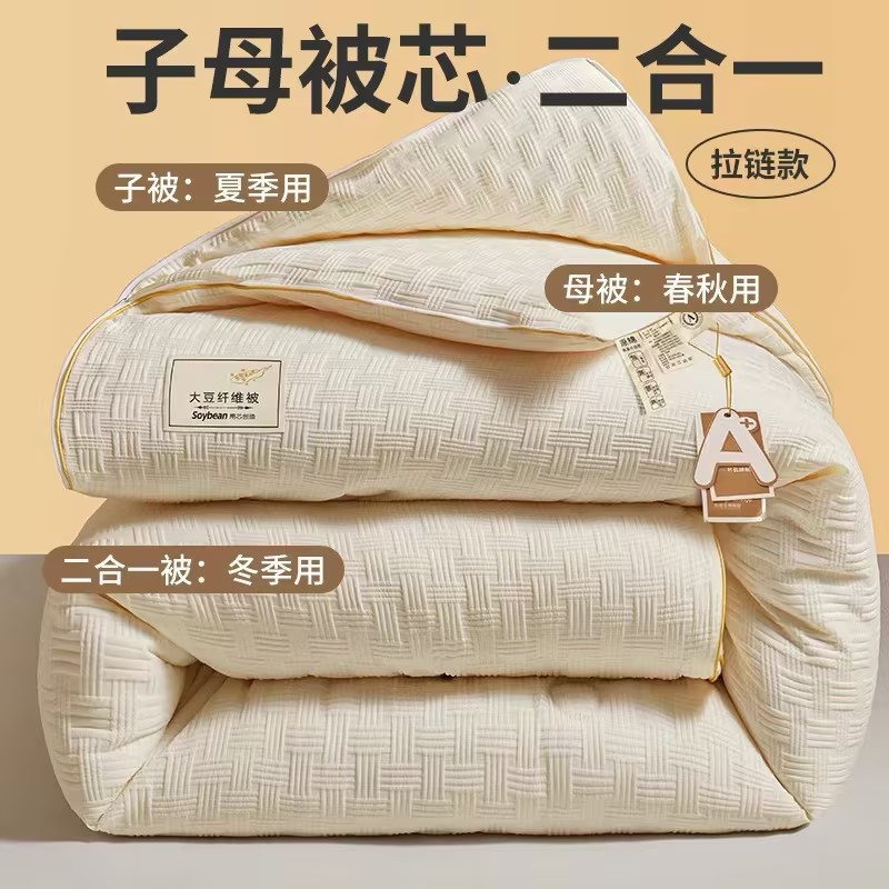 Picture of Soybean fiber quilt core spring and autumn quilt winter quilt thickened warm winter cotton bedding four seasons universal single dormitory