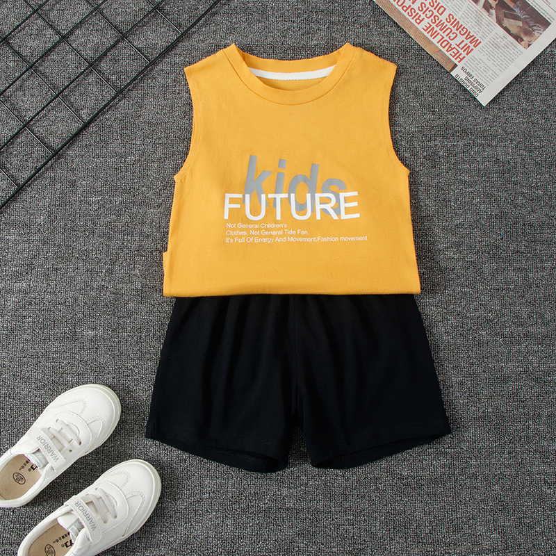Picture of Children's Waistcoat Cotton Girls Boys Baby New Summer Sweatshirt Wholesale Summer Thin Sports Sleeveless T-shirt