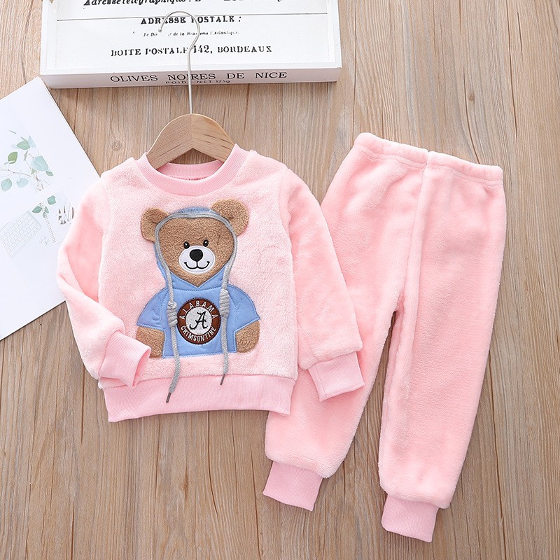 Picture of Baby Winter Pajamas Set 2025 New Baby Kidsren's Clothing Boys and Girls Autumn and Winter Flannel Home Clothes Trendy