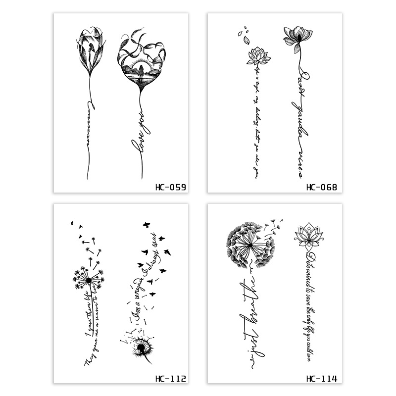 Picture of Advanced Sense Herbal Tattoo Sticker Women's Waterproof Long-lasting Arm Small Fresh Ins Semi-permanent Not Reflective Flower Pattern