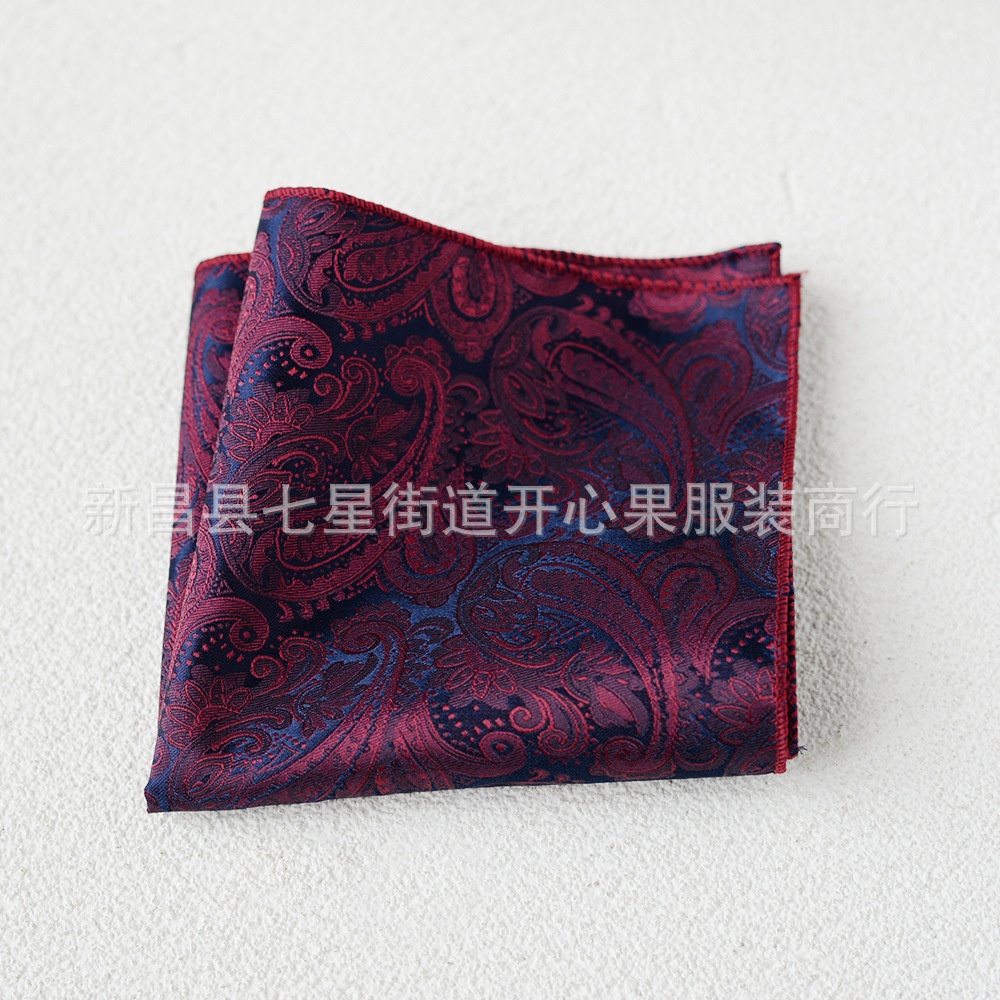 Picture of Men's suit small square scarf factory wholesale fashion polyester fashion accessories vintage embroidery pattern pocket towel men's clothing