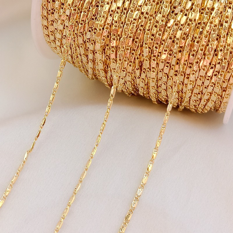 14K Copper Clad Gold Accessories Strengthen Color Preservation Lock Chain Semi-finished Handmade DIY Bracelet Necklace Jewelry Accessories Material