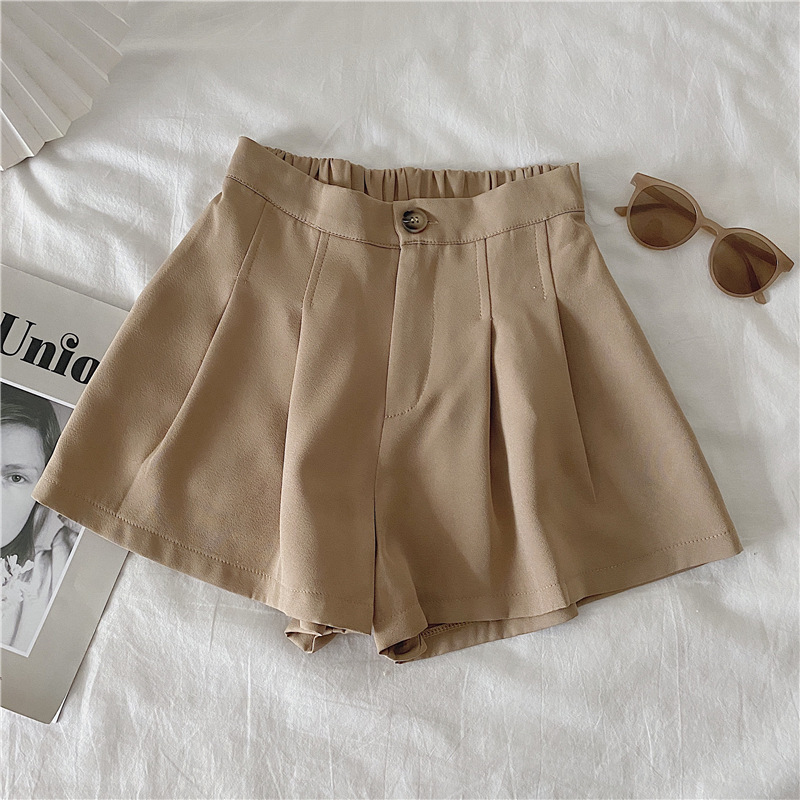Picture of White Casual Suit Shorts for Women 2024 New Summer Thin Small High-Waist Slim A-Line Wide-Leg Hot Pants