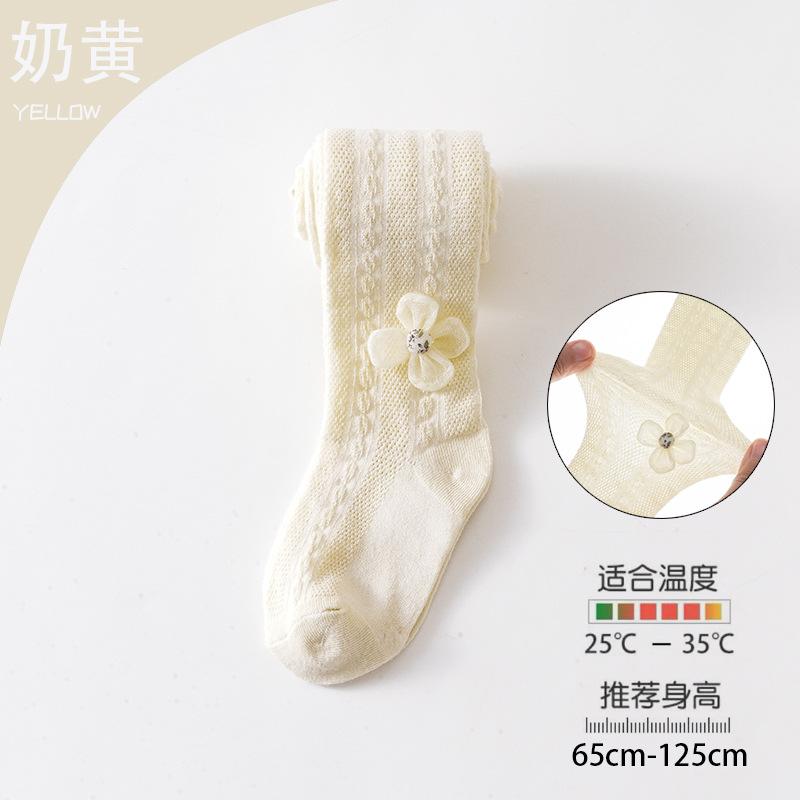 Picture of Summer mesh pantyhose girls leggings Princess wind lace bow breathable anti-mosquito children's pantyhose wholesale