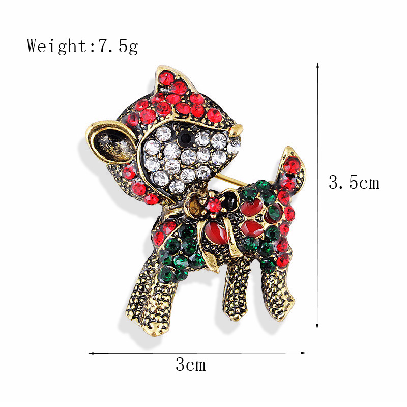 Picture of Lanhao European and American New Fashion Christmas Brooch Christmas Tree Shoes Elk Wreath Snowflake Bell Pin Women