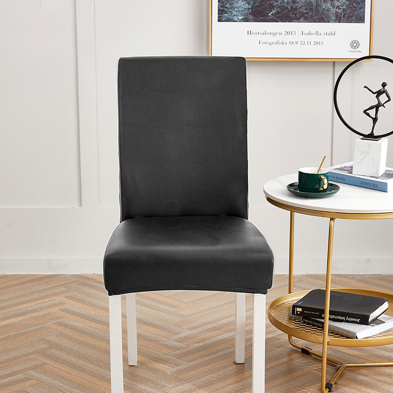 Picture of Chair Cover Cross-border New Solid Color Stretch Leather Seat Cover Amazon Dining Chair Office Waterproof and Dustproof Chair Cover
