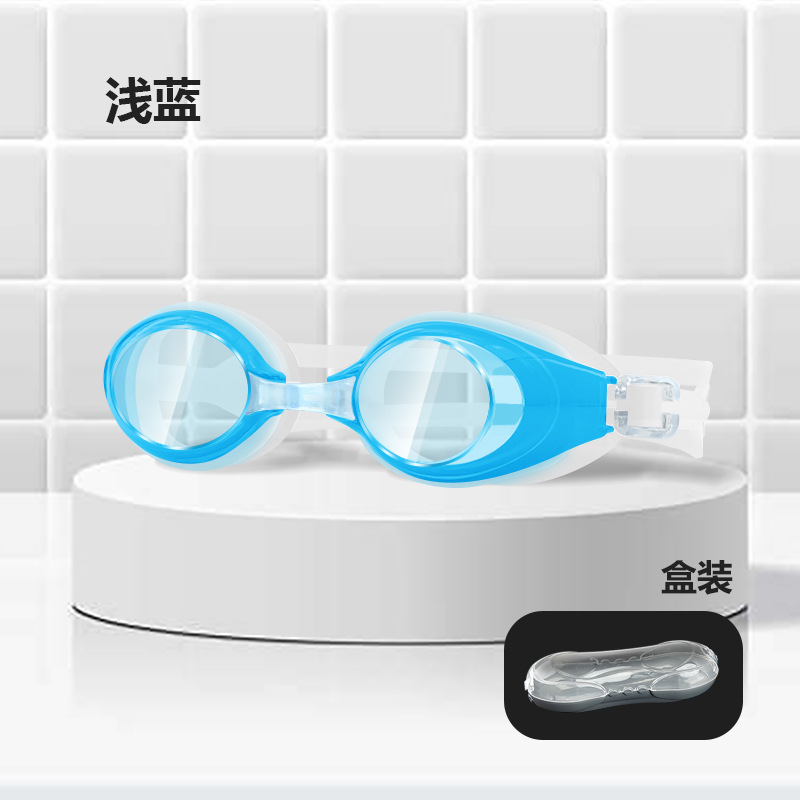 Picture of Factory direct waterproof swimming goggles children adult universal silicone swimming goggles wholesale flat light multi-color optional