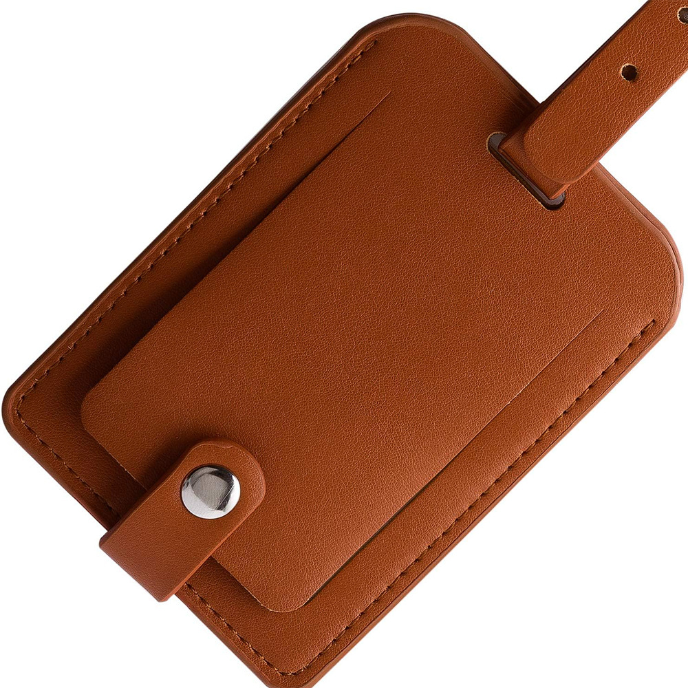 Picture of New PU soft leather luggage tag boutique high-end suitcase information sign luggage boarding pass factory wholesale