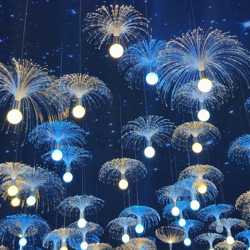 LED small lights jellyfish dandelion wedding banquet restaurant bar ambient lights top decoration Internet celebrity chandeliers