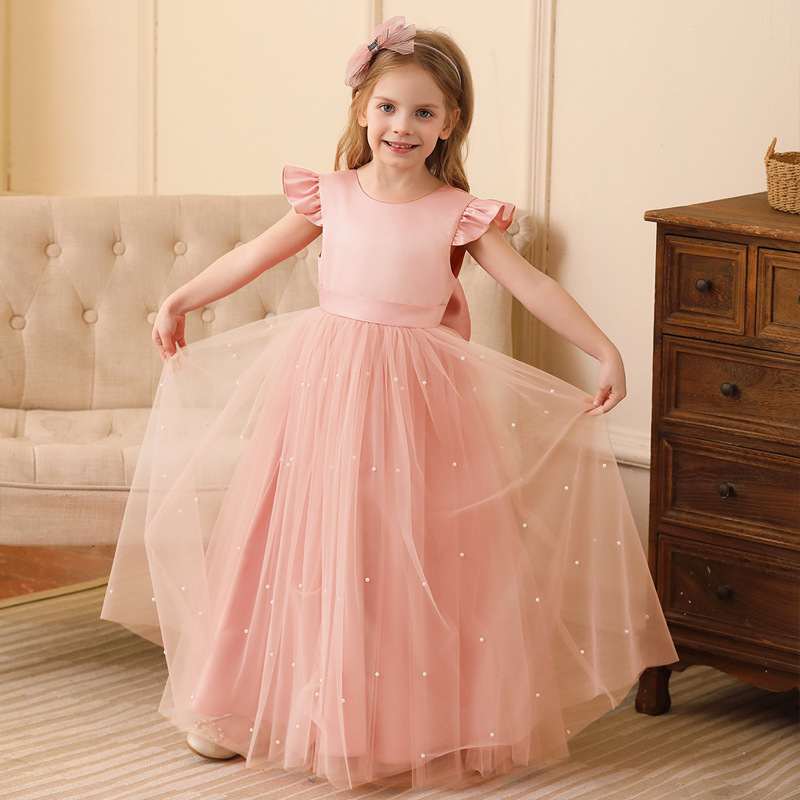 Picture of Amazon Children's Dress High-end Big Bow Mesh Princess Dress Girls Piano Performance Dress dress