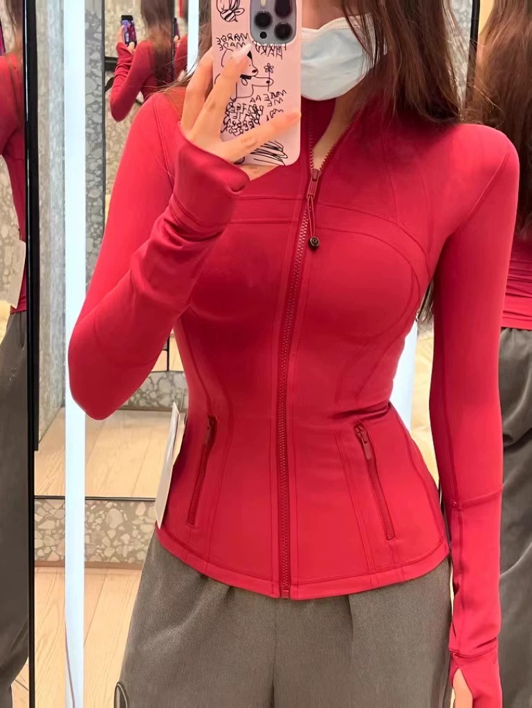 Picture of Lulu Same Style Spring and Autumn Women's Sports Jacket Yoga Clothes Top Casual Outdoor Collar Long Yoga Long Sleeve Jacket