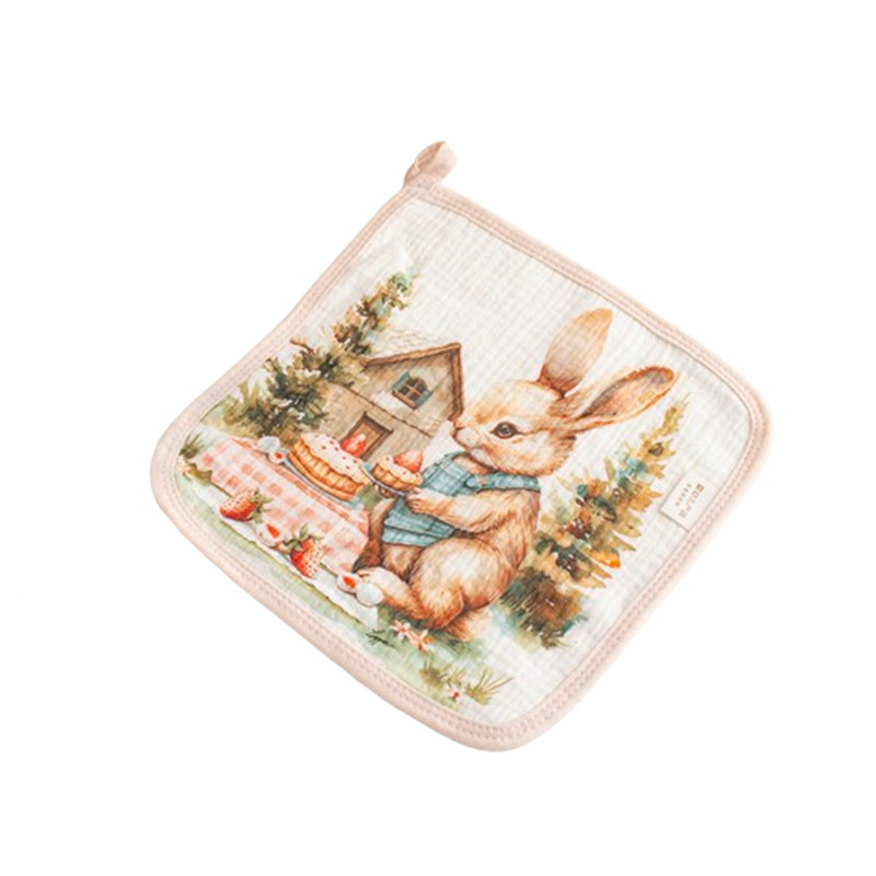 Picture of Class A baby saliva towel four layer cotton crepe square towel soft absorbent children's square towel kindergarten baby towel