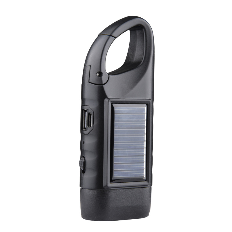 Picture of Solar hand-cranked flashlight multifunctional camping power emergency led emergency light outdoor lighting power generation flashlight