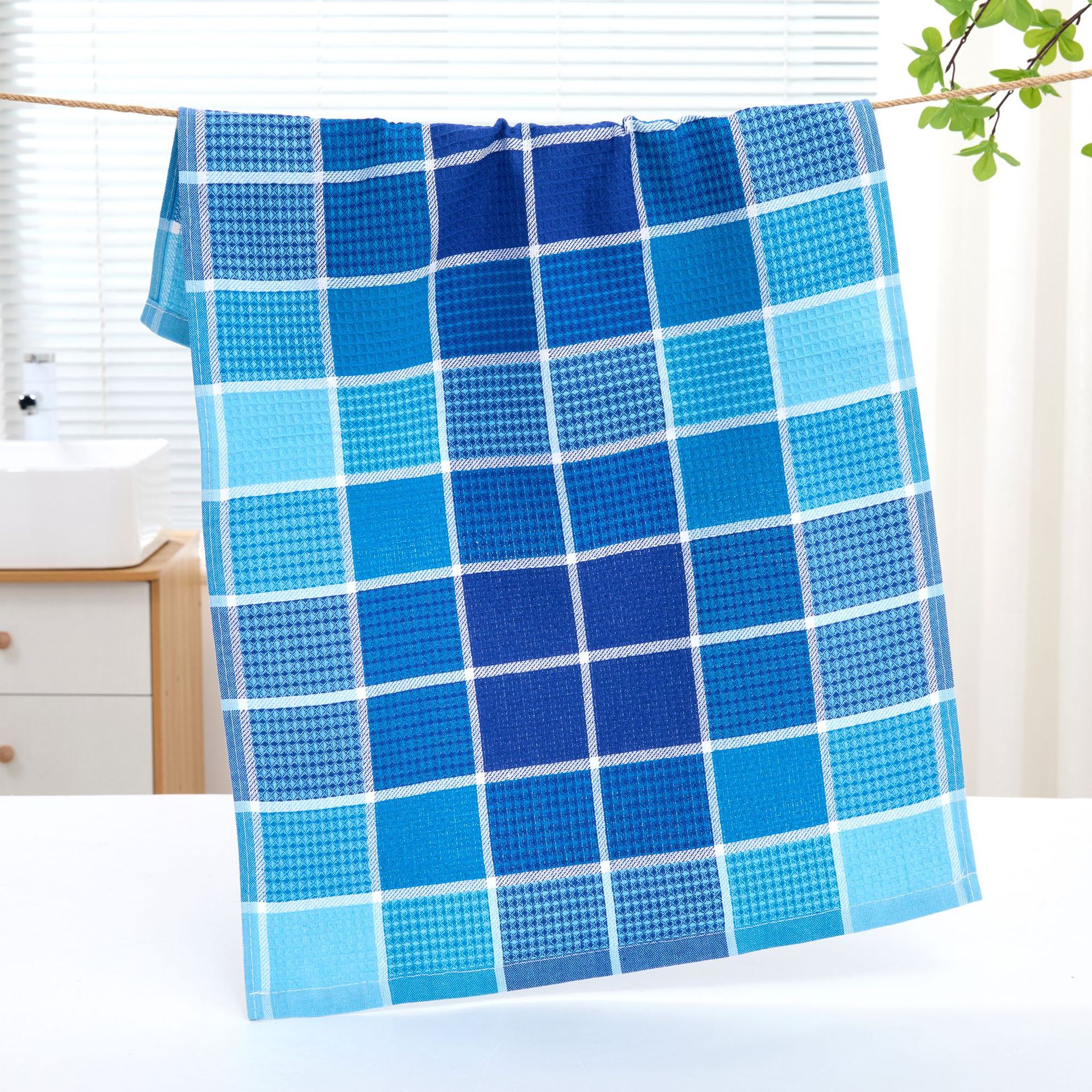 Picture of Cross-border supply waffle embroidered household kitchen cleaning cloth absorbent not easy to shed hair scouring cloth manufacturers wholesale