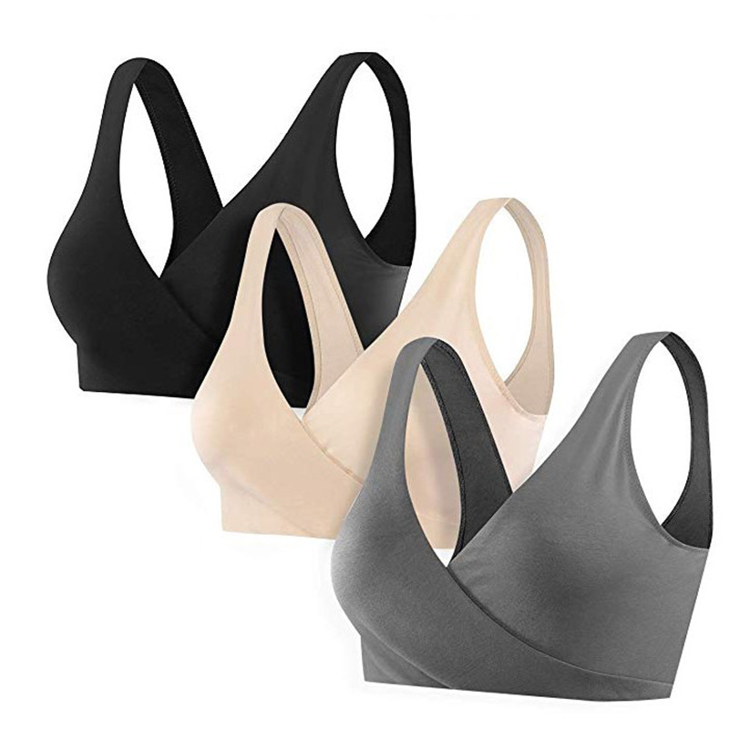 Factory Wholesale Autumn and Winter French Underwear Cross Convenient Nursing Bra Comfortable Sleep Pregnant Women Underwear
