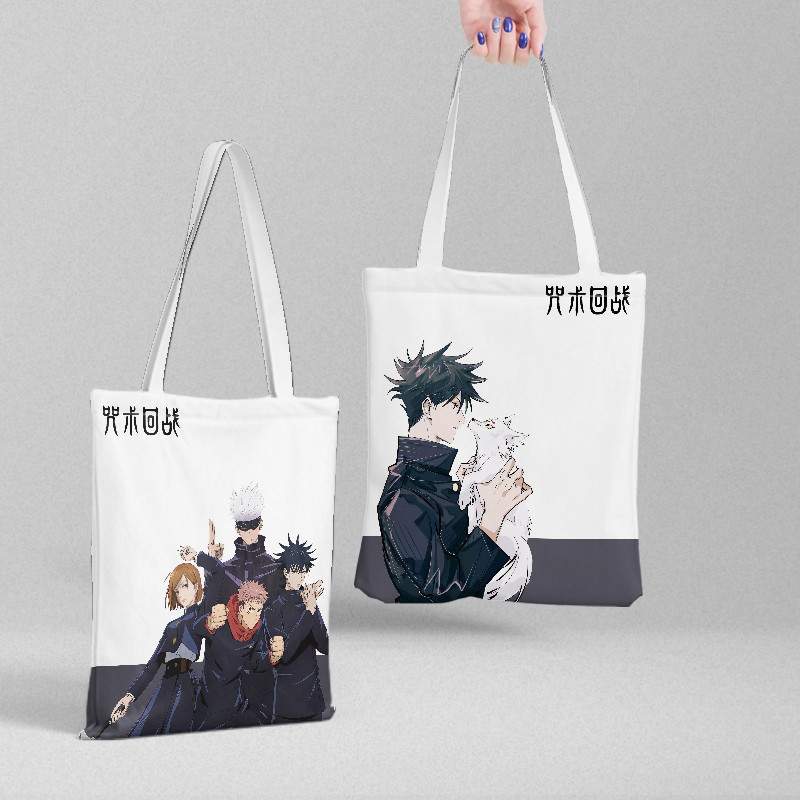 Mantra Wood back to battle canvas bag crossbody schoolbag peripheral same cartoon HD double-sided shoulder bag shopping bag gift