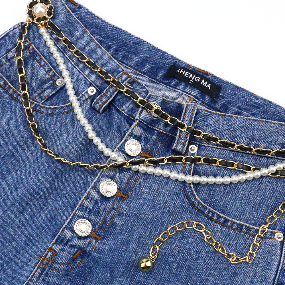 Xiaoxiangfeng Women's Waist Chain Belt Women's Thin High-end Amazon Fashion dress Metal Chain Decorative Waist Seal