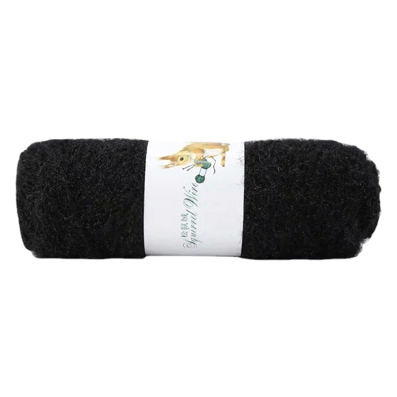 Hand-knitted squirrel velvet yarn scarf hat needle wool coarse wool long wool bright silk thread wholesale sales