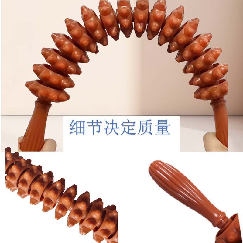 16 beads massage abdominal back acupuncture point massage stick massage spine roller tool back pusher double ball plastic Meridian