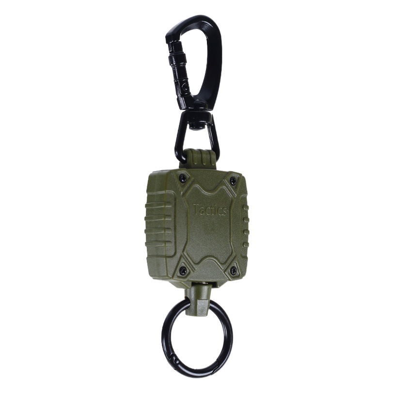 Picture of Zinc Alloy Metal Hanging Buckle Outdoor Fishing Retractable Army Green Square Easy Pull Buckle Quick Pack Easy to Pull