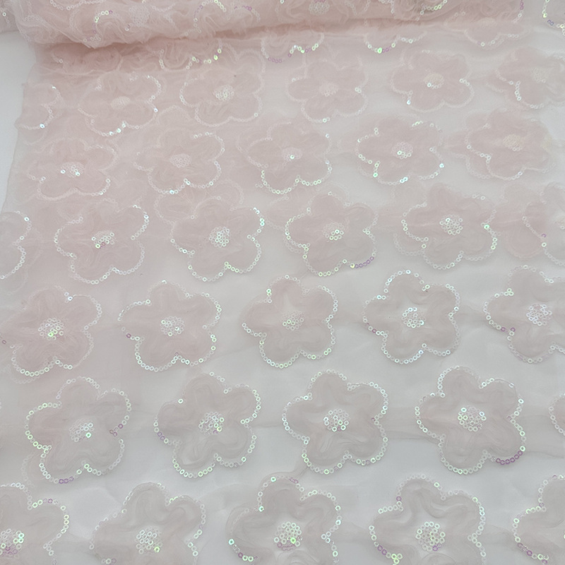 Picture of Three-Dimensional Plate with Three-In-One Plum Blossom Sequin Embroidery Multi-Color Gradient Sequin Embroidery Children's Clothing Women's Dress