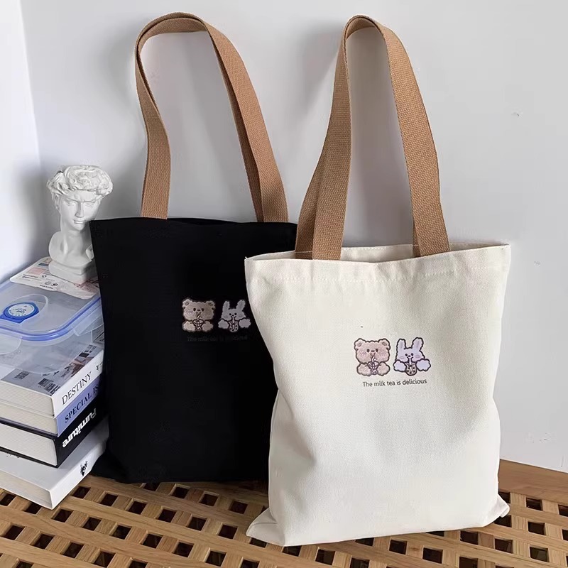 Summer Canvas Bag Women's Fashionable Large Capacity Portable Shopping Bag Custom Mummy Commuter Shoulder Tote Bag