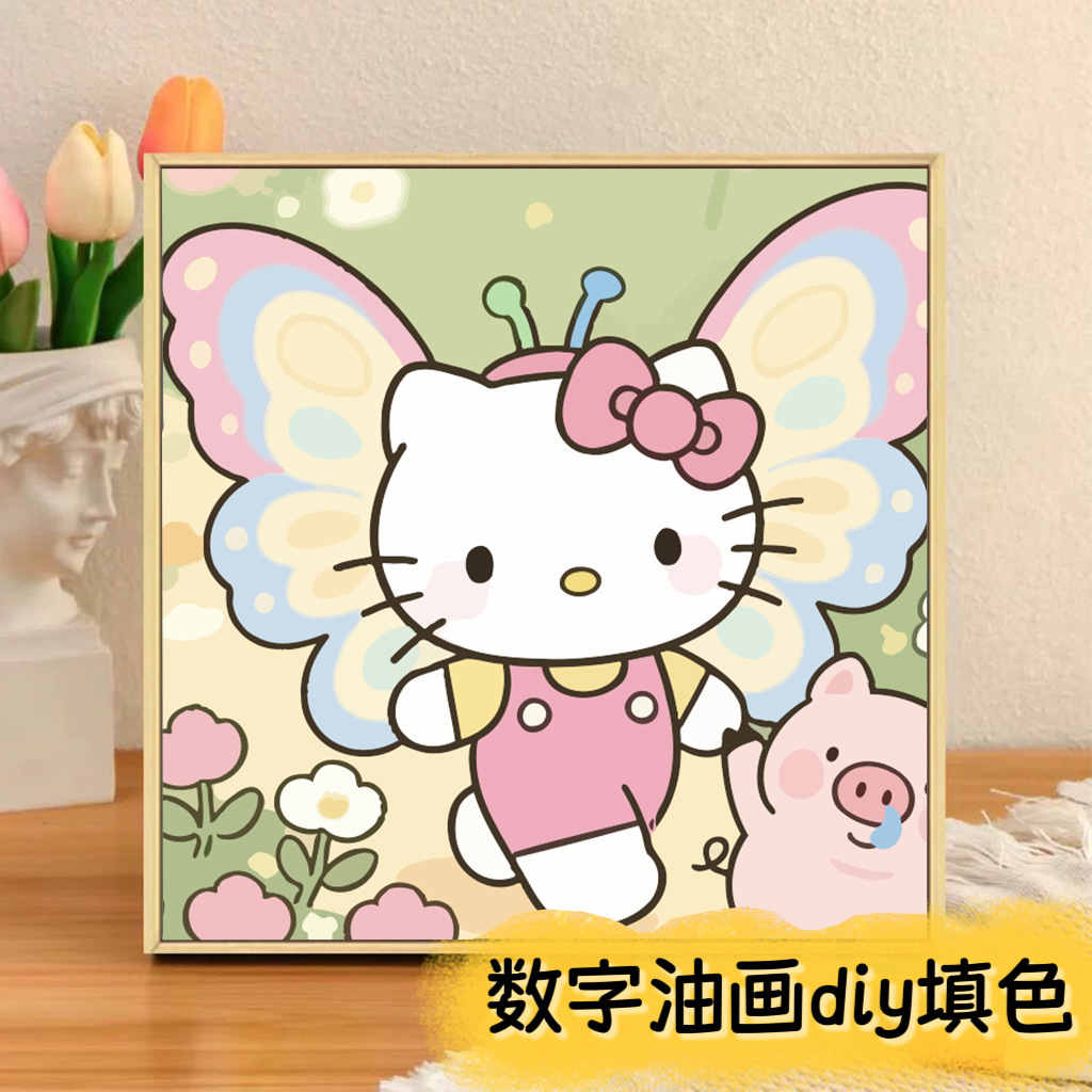 Picture of The child prodigy of Naohai diy digital oil painting manual coloring animation Ao C Naozha oil painting decorative painting