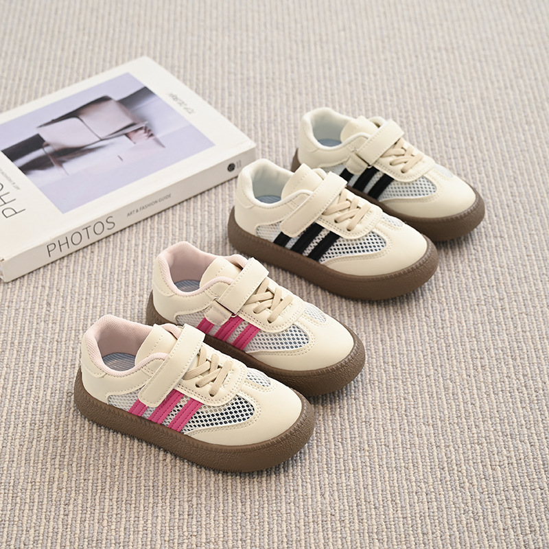 Genuine Leather Kidsren's Mesh Shoes Summer 2025 New Girls' Single Mesh Shoes Baby Shoes Mesh Breathable Boys' Sports Shoes