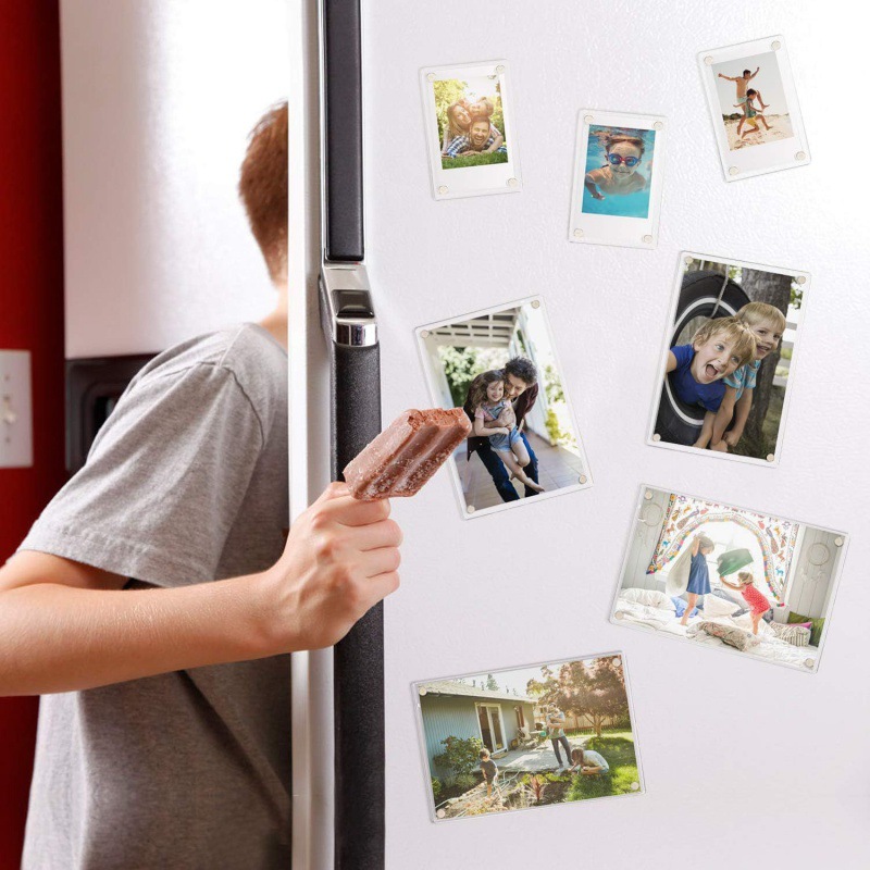 Picture of Acrylic refrigerator magnetic frame, double-sided photo refrigerator magnet photo frame, suitable for Fujifilm