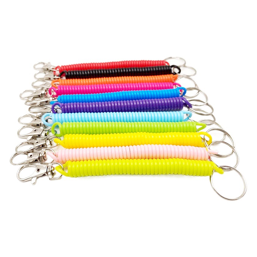 Spot plastic anti-lost telephone line Spring rope key chain bag mobile phone lanyard key chain color spring rope