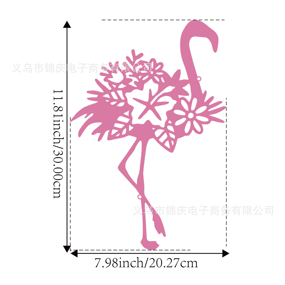 Picture of Factory Wholesale American Country Style Wrought Iron Pink Flamingo Wall Decoration for Living Room, Bedroom, Study, Bathroom