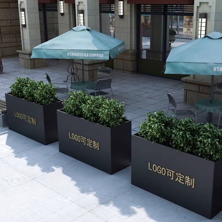 Outdoor Flower Box Outside Commercial Street Sales Department Square Partition Rectangular Flower Pot Flower Shelf Gardening Flower Beans Flower Trough